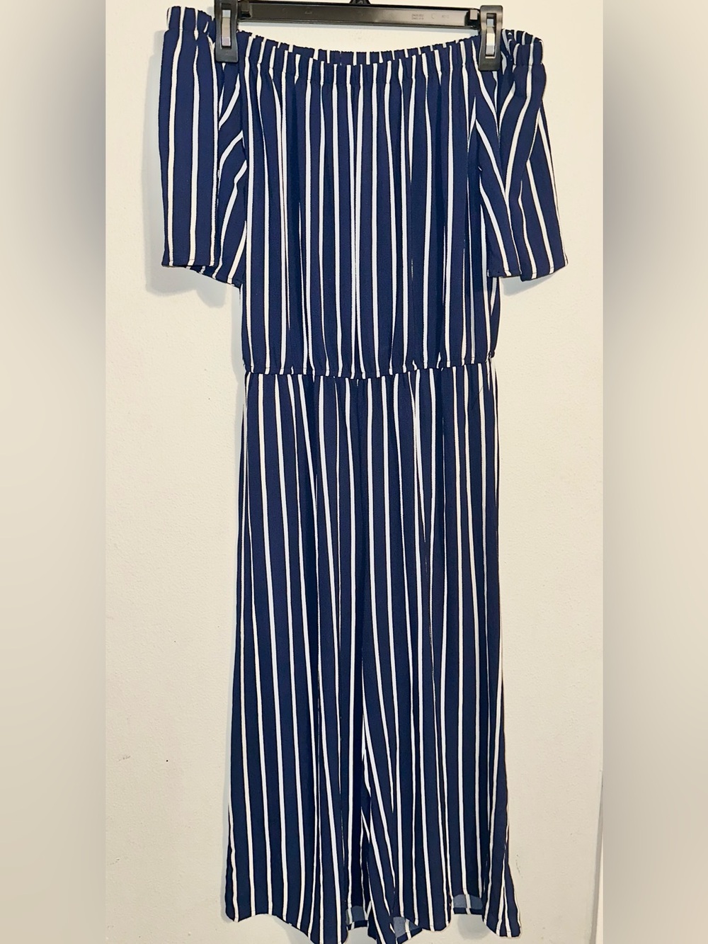 Rue 21 Navy and White Striped Jumpsuit